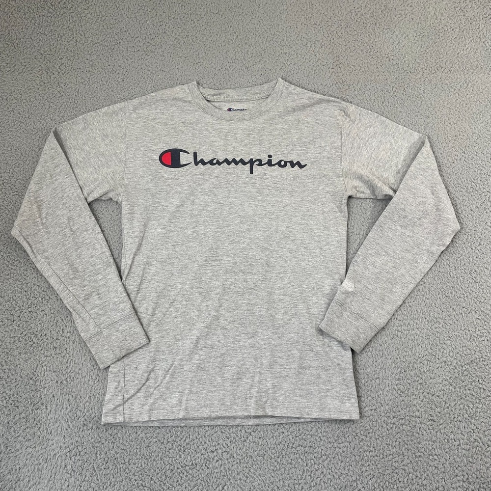 Champion Shirt Men S Gray Sportswear Long Sleeve